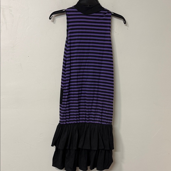 Elegant Purple and Black Striped Women's Dress - Picture 3 of 3